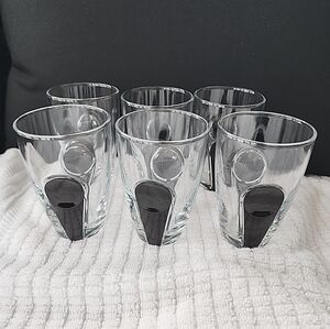 Pasabahce Drinking Glasses Set of 6 Tumblers 260ml Black Snap On Base Türkiye